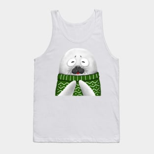 Cute Seal Wearing Green Sweater Tank Top